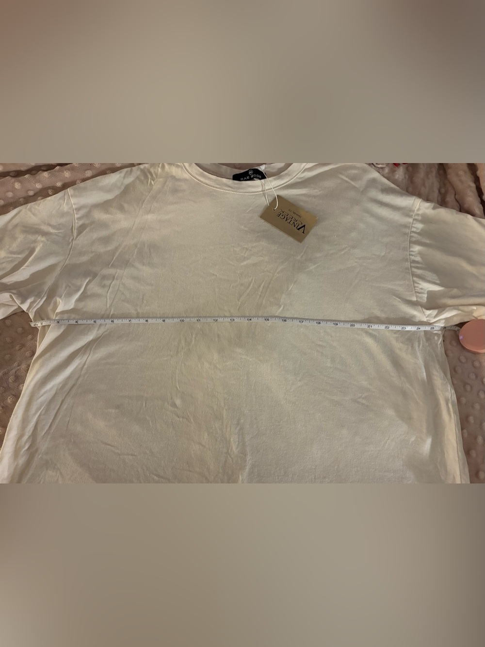 Rae Mode Women’s Short Sleeve Crewneck Tee — Soft Cream - Picture 10 of 11